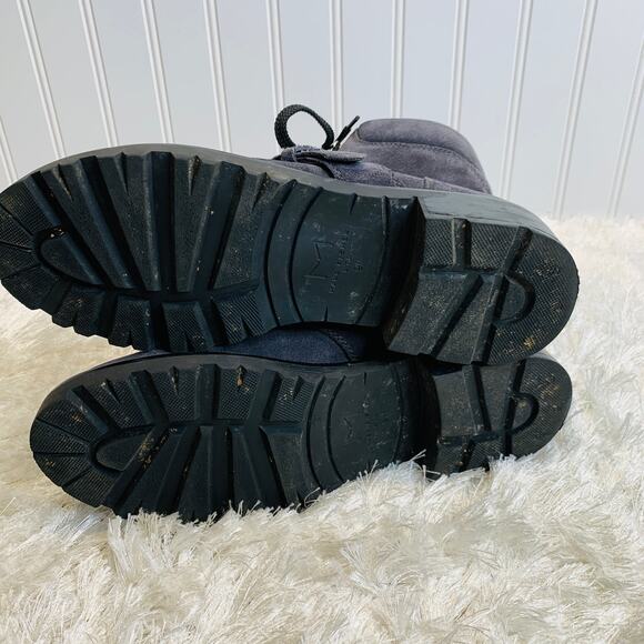 Marc Fisher Gray Noble Suede Combat Moto Boot Lug Sole Sz 9 - Picture 4 of 7